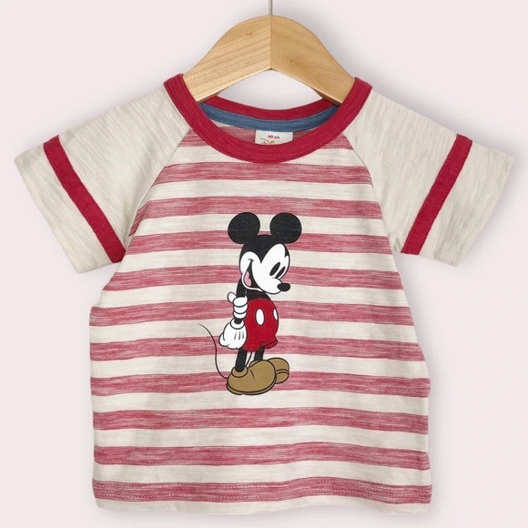 NWT Hanna Andersson x Disney t-shirt Mickey Mouse 2016 red stripe 3-6 months - Picture 1 of 11